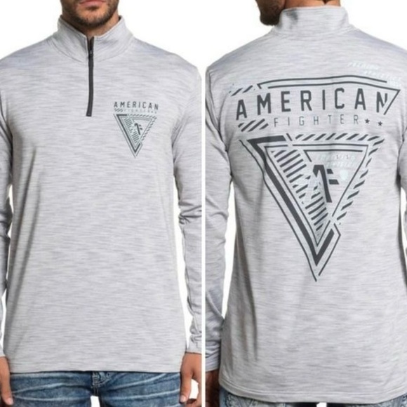 American Fighter Gray Quarter-Zip Pullover Men